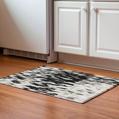 Premium Machine Washable Prisco Black Rug