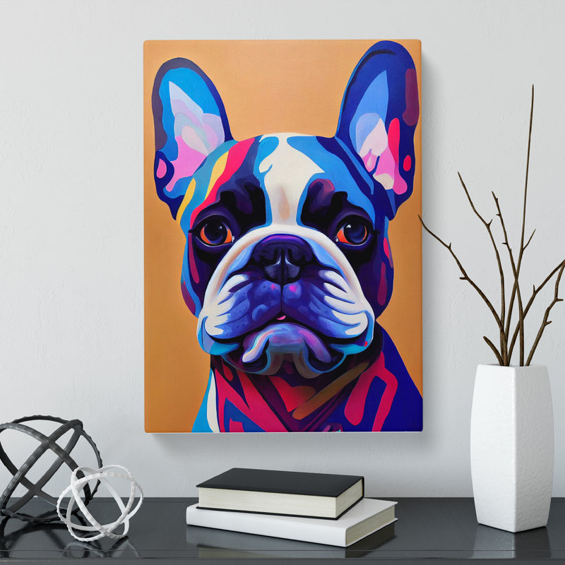 French Bulldog Abstract - Wrapped Canvas, 60cm H x 40cm W x 3cm D