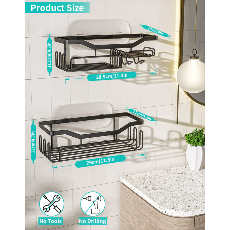 Suction Stainless Steel Shower Shelf