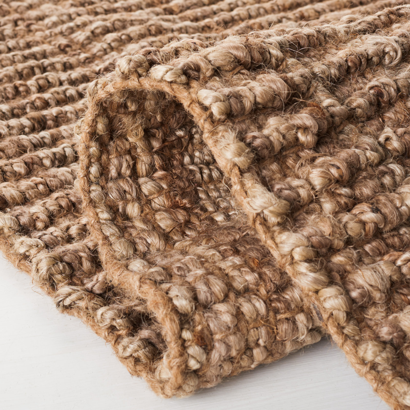 Alda Natural Gray Hand-Woven Jute Rug, Square 6'