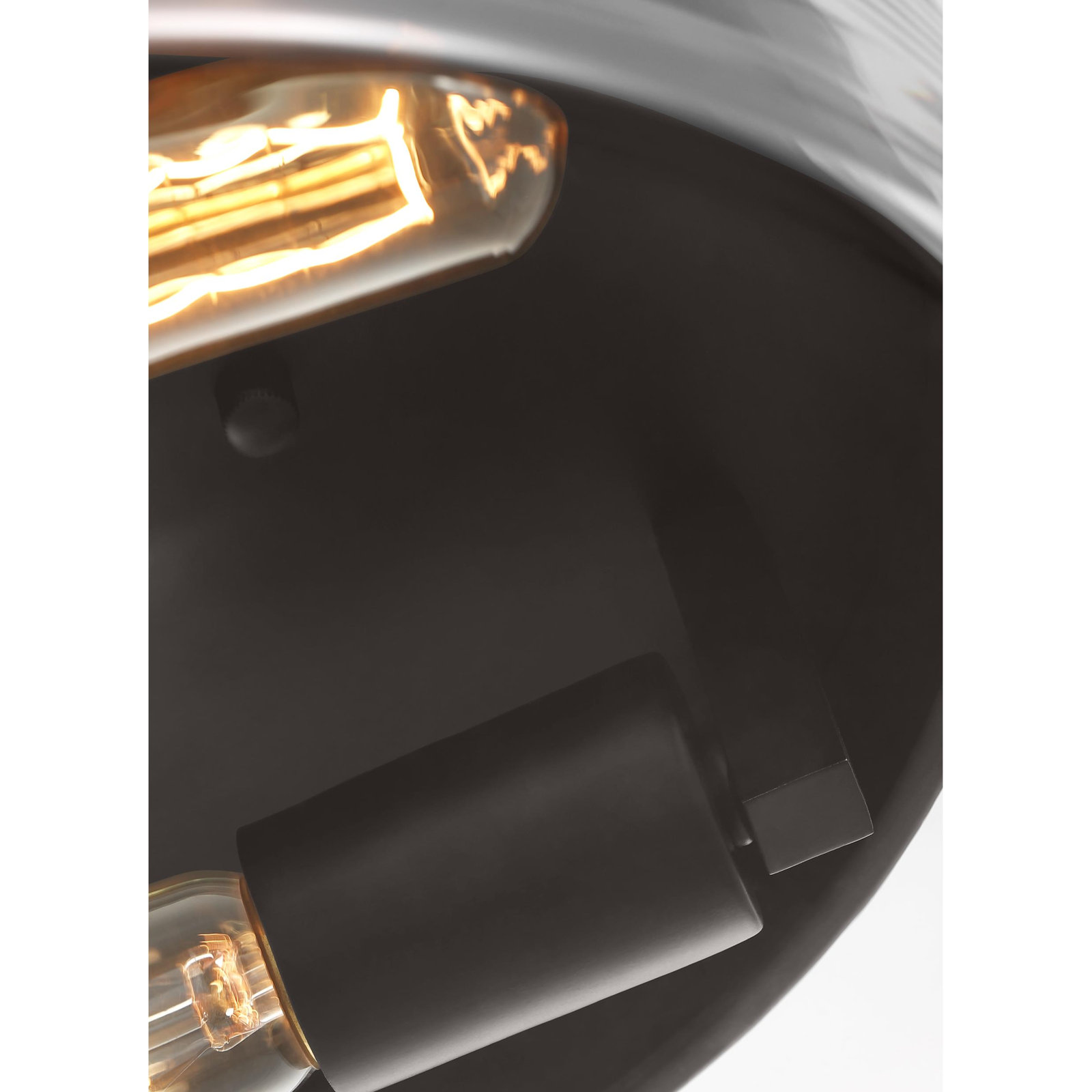 2 Light Glass Flush Mount, 5.5" H x 11.38" W x 11.38" D