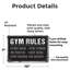 Enseigne de fantaisie en aluminium 7 po x 10 po Gym Rules