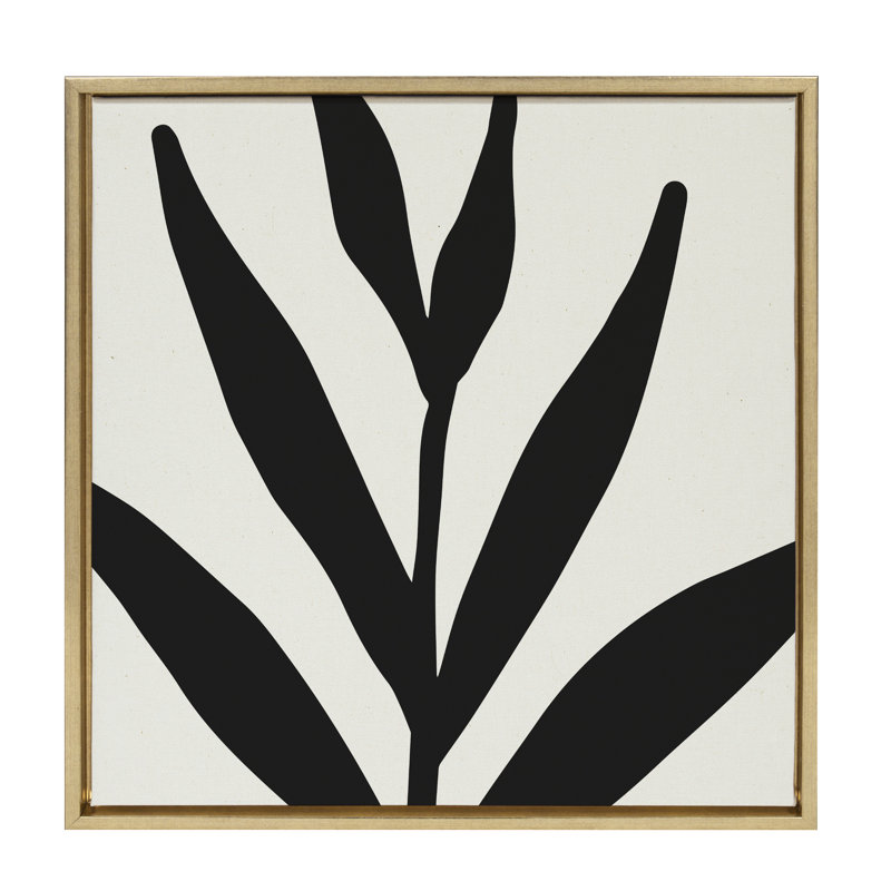 «Modern Botanical Neutral Abstract 1» par The Creative Bunch Studio, reproduction d'art sur toile encadrée, Or