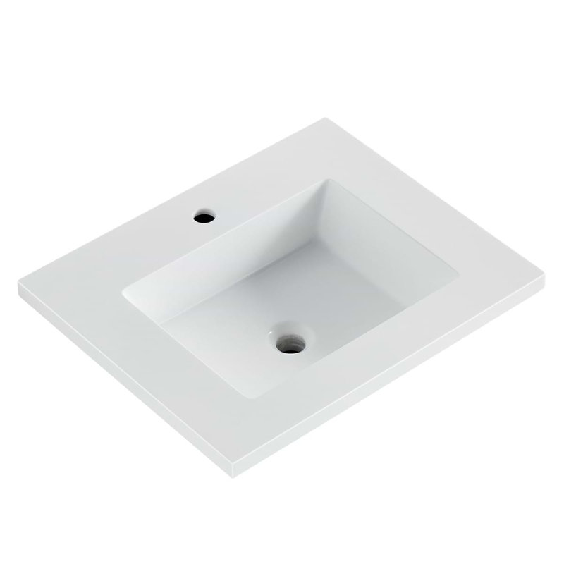 Gibson 48" Wall Mounted Single Bathroom Vanity with Top, White, 24"