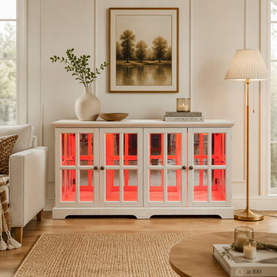 Vitrine vintage à porte vitrée avec étagères réglables et éclairage intégré pour le rangement d'objets de collection