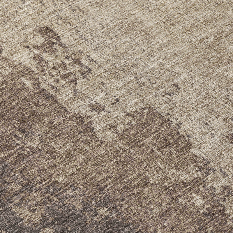Tapis taupe Xhevrie intérieur / extérieur lavable à la machine, Rectangle 9 pi x 12 pi