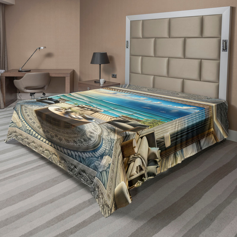 Coconut Blue and Turquoise Microfiber Full Flat Sheet