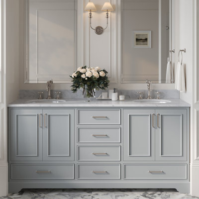 Meuble-lavabo double 72 po avec plateau Abita