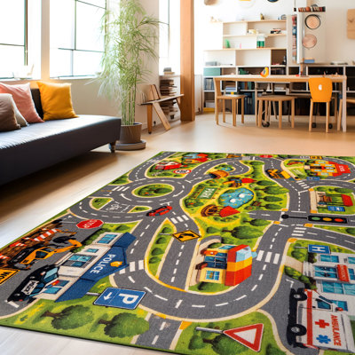 Carte de la ville, tapis pour enfants, envers antidérapant