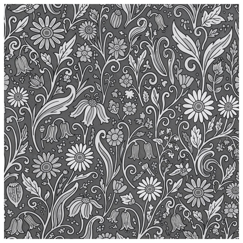 Couvertures à motifs floraux noirs et blancs, 50in W x 60in H