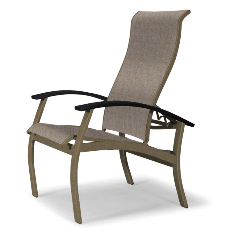 Chaise de patio Askar, Bois de plage texturé, Noir, Taupe Harper Sunbrella®
