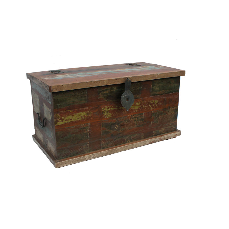 Senecaville Solid Wood Block Coffee Table with Storage