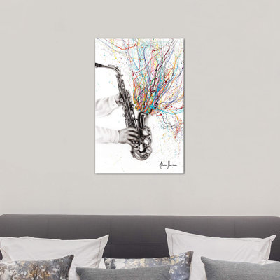 The Jazz Saxophone by Ashvin Harrison - Wrapped Canvas Painting