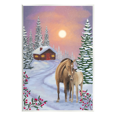 «Holiday Horses Winter Scene» par Lemon & Sugar, peinture