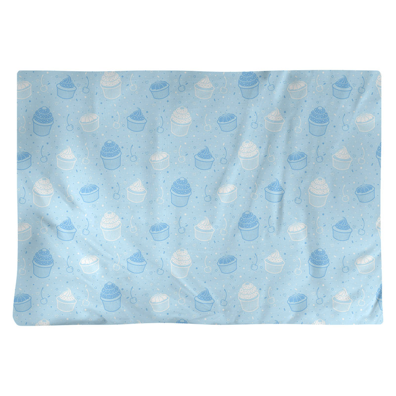 Napperon en coton 18 po Classic cupcake, Bleu / Blanc