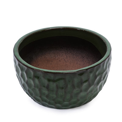 Modern Planter Of 3 Antique Ceramic Flowerpots For Indoor And Outdoor Decoration - Frost-, Built-In Drainage Root Health Piece Flowerpot In Windowsills, Patios Gardens Glossy Finish, All-Weather Use,