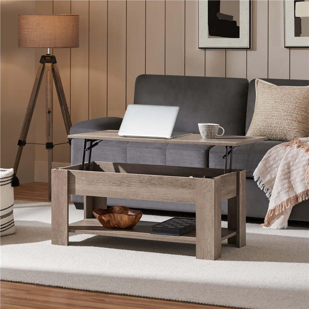 Lift Top Four Leg Coffee Table with Storage