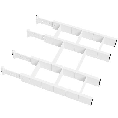 Diviseurs de tiroir en bambou avec insertions et étiquettes, 4 diviseurs avec 9 insertions, organisateurs extensibles réglables pour la cuisine, la maison, le bureau et les commodes