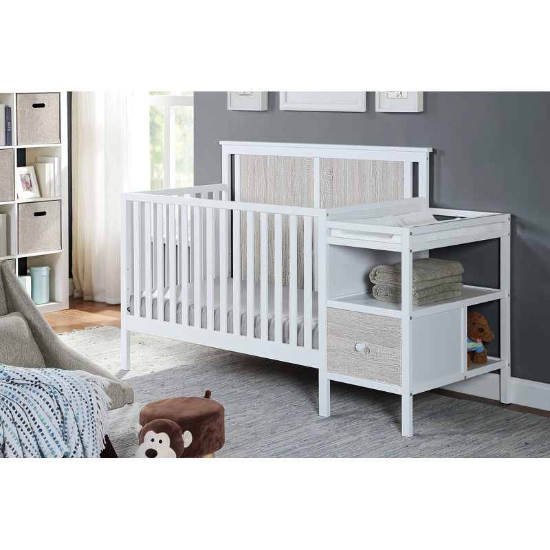 Lit de bébé et table à langer 4 en 1 Connelly blanc / gris Rockport, White/Gray