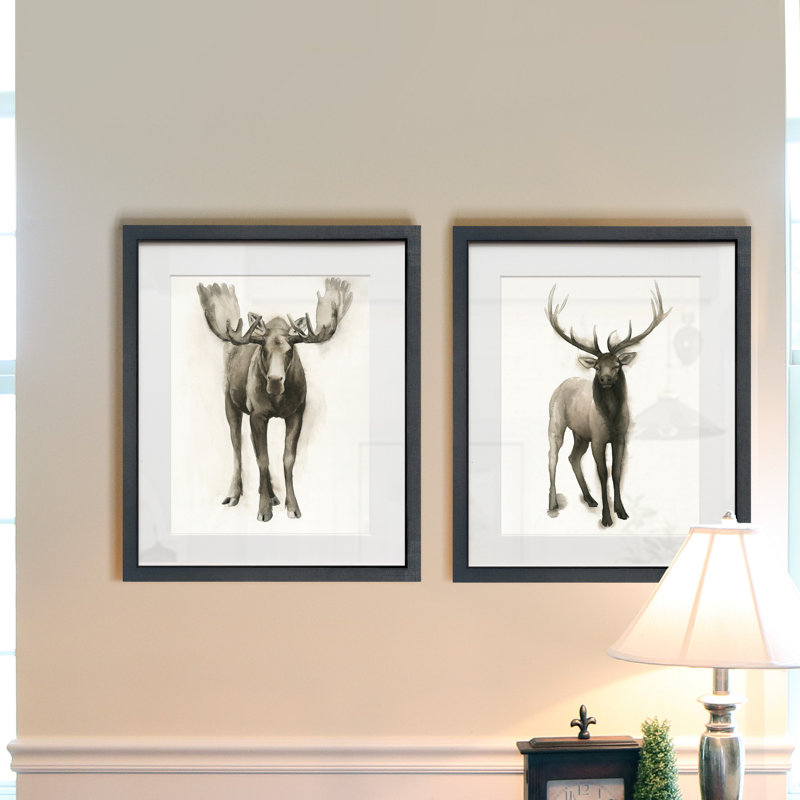 Faune majestueuse, ensemble de 2 reproductions d’art encadrées sur papier