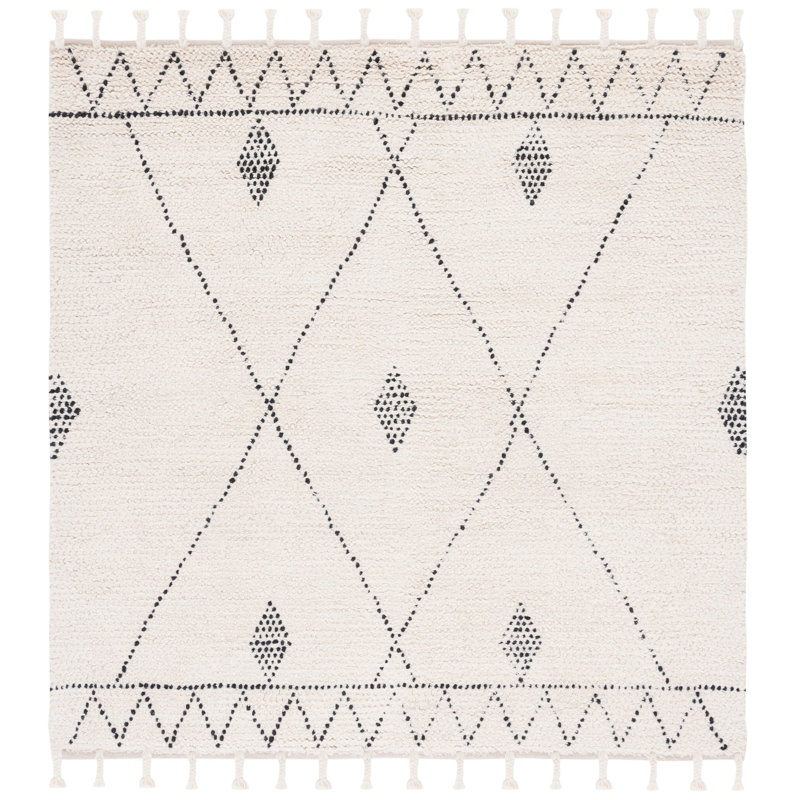 Seidel Hand Woven Wool Southwestern Rug, Square 6'