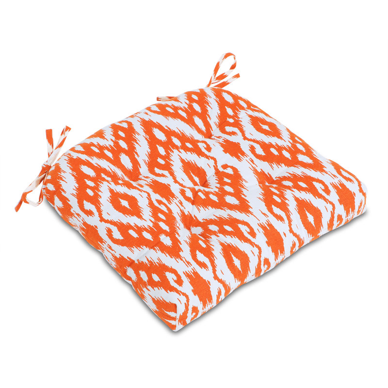 Outdoor 3'' Dining Chair Chair Pad, Orange