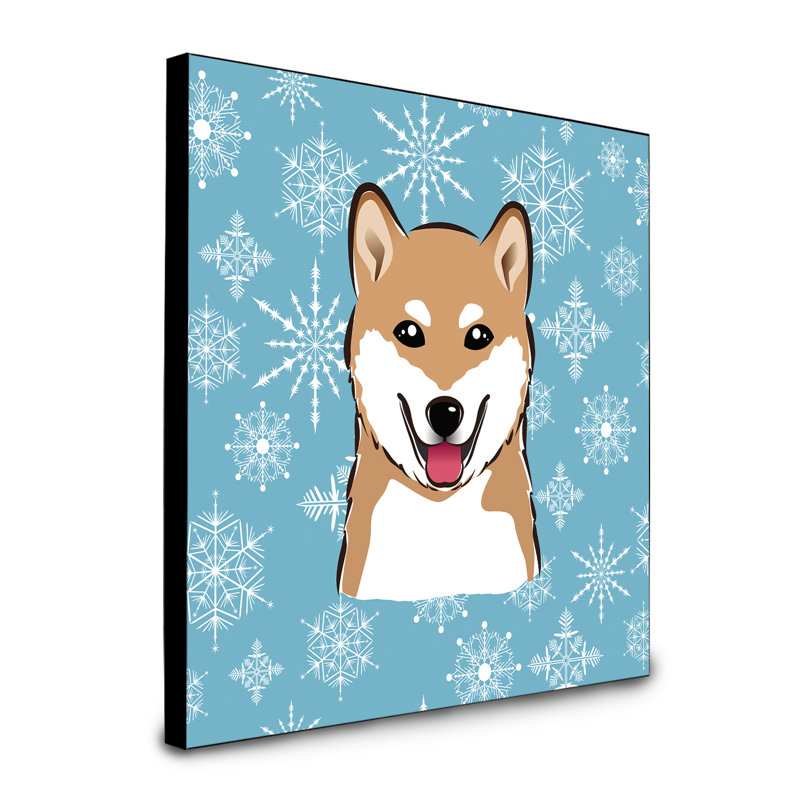 Panneau mural d’art flocon de neige Loula, Shiba Inu