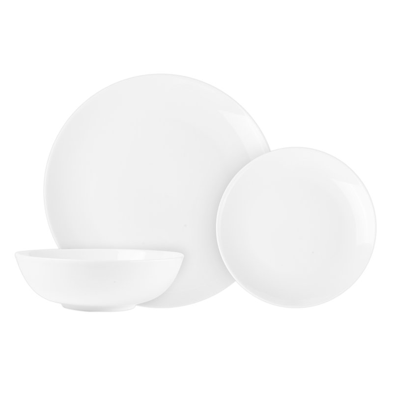 Kinzee Porcelain China Dinnerware Set 12 Piece - Service for 4