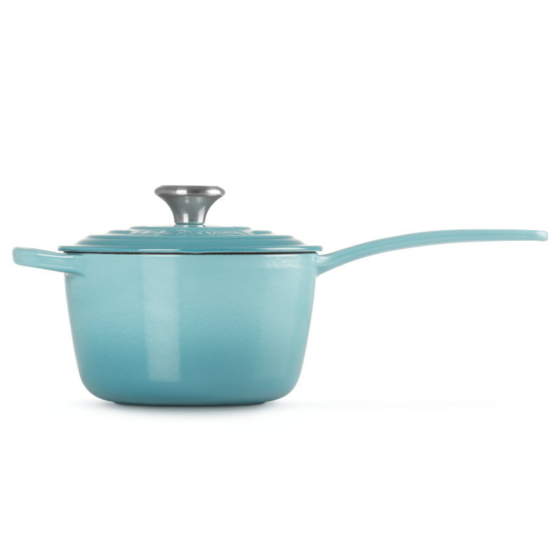 Le Creuset Enameled Cast Iron Saucepan with Lid, Cerise, 2.25 qt.