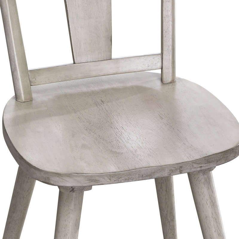Kaliski Mid-Century Modern Farmhouse Toner Kitchen Nook Dining Chairs, Antique White