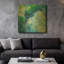«Blue Lagoon Abstract 1» par Jean Plout, art mural en métal doré, 36 po x 36 po-558317877