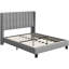 Upholstered Bed Frame with Channel Tufted Headboard-77082535-130850689