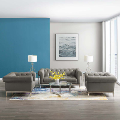 Idyll Tufted Upholstered Leather 3 Piece Set by Modway