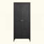 [Métal réglable] Armoire de rangement en métal à 2 portes avec tablettes réglables et armoire en acier pour la cuisine, le salon, la salle à manger et le bureau-1211990657