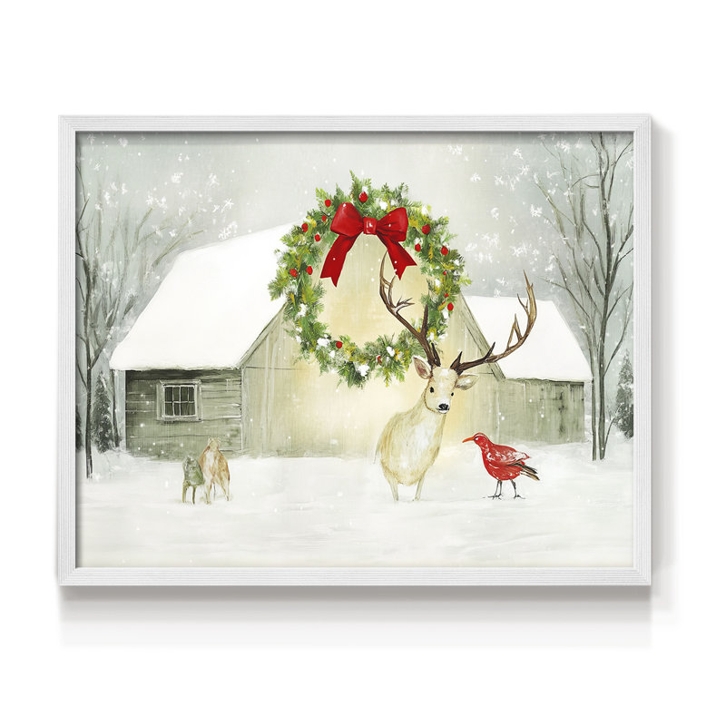 Art de Noël - CDXLIX - Reproduction encadrée - Restickable, H 11 po x l 14 po, Blanc