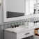 Hartford 72" Carrara White Marble Countertop Bath Vanity in Pure White with Faucet and Mirror