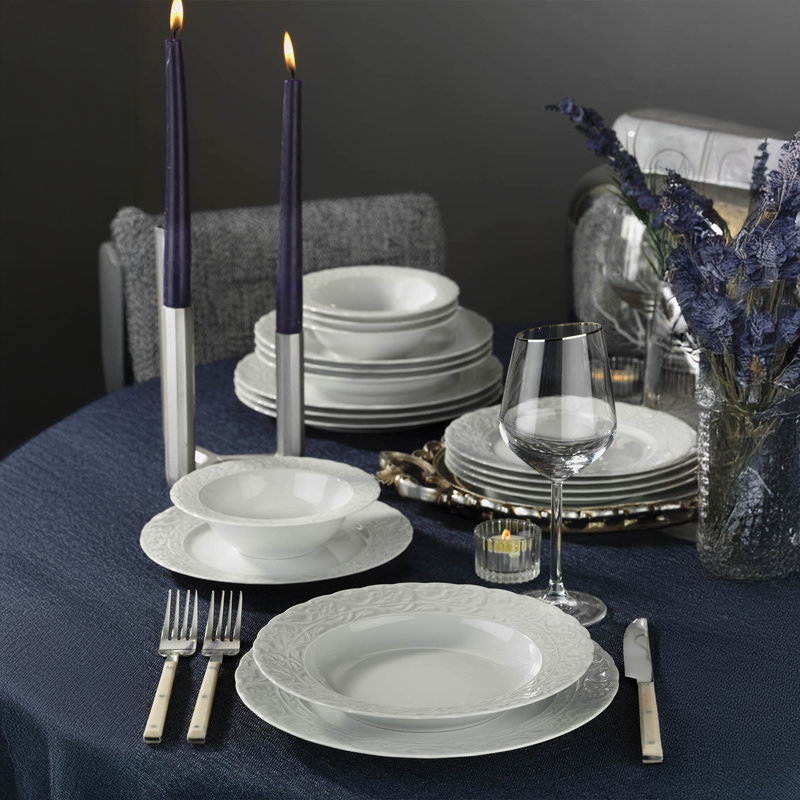 24 Pieces 100% Porcelain Dinner Set