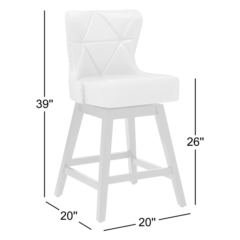 Tabouret de comptoir pivotant 26 po Arabele, Similicuir brun, 2, Marron foncé