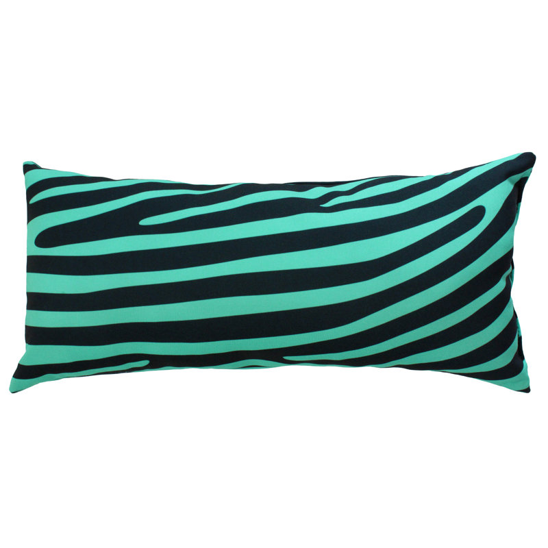 Animal Print Reversible Throw Pillow, Teal/Black