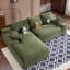 Canapé compressé avec 3 coussins de dossier et 2 coussins décoratifs, tissu en velours côtelé doux pour le confort et le style-885502459
