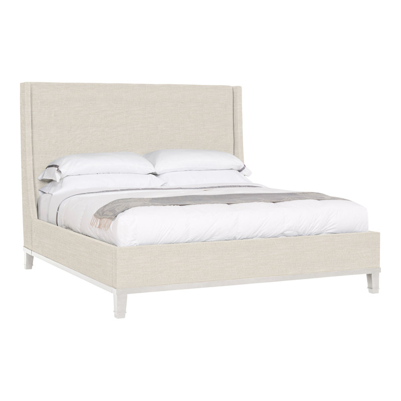 Michael Weiss Solid Wood Wingback Bed, Tommy Flax, Casa Blanca