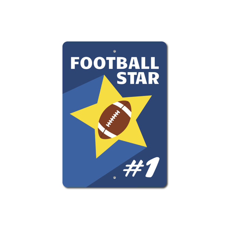 Signe en aluminium «Football Star», H 18 po x l 12 po x P 0,06 po