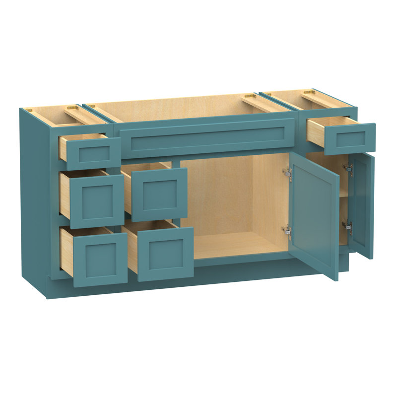 Base de meuble-lavabo simple 60 po seulement, Bleu sarcelle