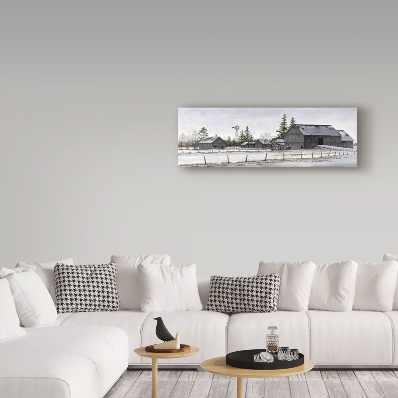 «Ezichi Amish Winter» par John Morrow, reproduction sur toile, H 16 po x l 47 po x P 2 po