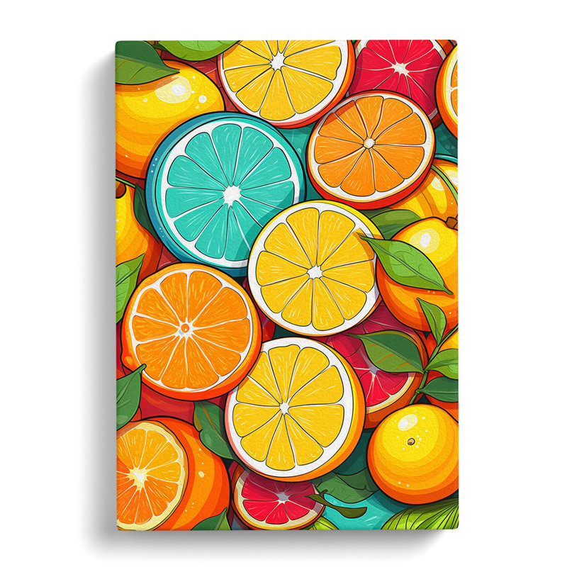 Citrus Fruits Line - Print, 76cm H x 50cm W x 3cm D