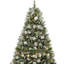 Arbre de Noël pré-décoré 4,5 pi avec 4,5 modes d'éclairage et pommes de pin pré-décorées 4,5 pi-566196710