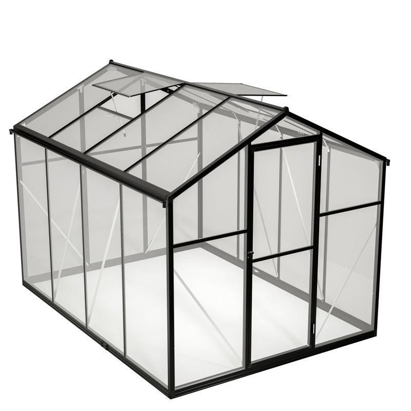 Outdoor Polycarbonate Greenhouse - Secure Door And Drainage System Aluminum For Backyard Protected