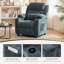  Fauteuil inclinable électrique moderne en tissu de chenille rembourré avec massage, siège pivotant à 360 degrés avec porte-gobelet-1922265891