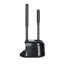 Ensemble de brosse de toilette 3-en-1 Bath Bliss avec distributeur de liquide rechargeable et piston noir | Panier de nettoyage complet pour salle de bain | Support peu encombrant