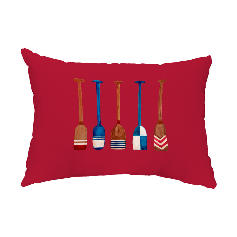  Housse et insert de coussin rectangulaire d'extérieur multicolore Oar, Rouge